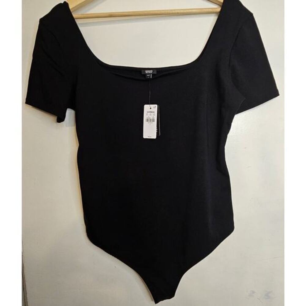 Express Contour‎ Bodysuit / Large /Black / New With Defects